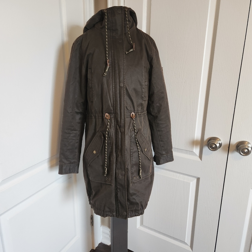 Roots Olive Green Hooded Parka Jacket